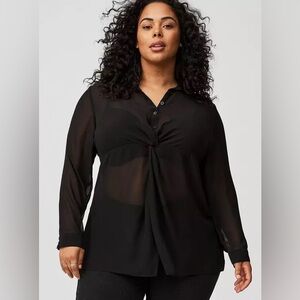 Chiffon Twist Front Tunic